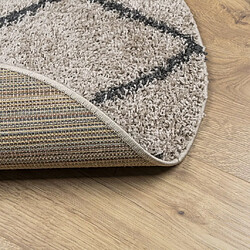 Acheter vidaXL Tapis shaggy à poils longs moderne beige et anthracite Ø 160 cm