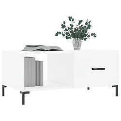 Avis Maison Chic Table basse,Table Console Table d'appoint, Table pour salon blanc 90x50x40 cm bois d'ingénierie -MN72952