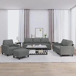 Maison Chic Ensemble de canapés 4 pcs avec coussins, Canapé droit Sofa pour Salon Gris foncé Tissu -GKD878776