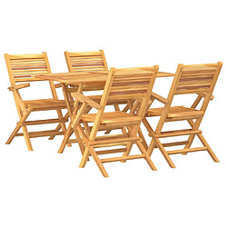 vidaXL Ensemble à manger de jardin 5 pcs Bois de teck massif