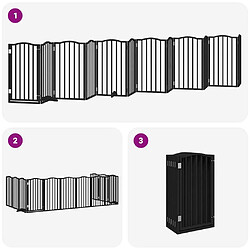 Acheter vidaXL Barrière pour chien porte pliable 12panneaux noir bois peuplier