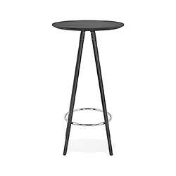 Mes Table de bar ronde 60 cm en hêtre noir - BALTIC