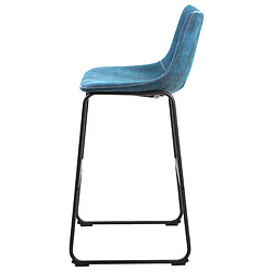 Beliani Tabouret de bar Set de 2 Tissu Bleu azur FRANKS pas cher