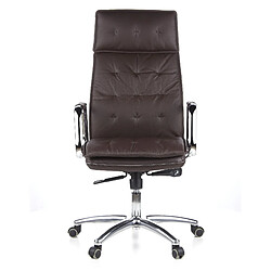 Siège de bureau / Fauteuil de direction VILLA 20, cuir Nappa marron hjh OFFICE