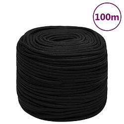 vidaXL Corde de travail Noir 6 mm 100 m Polyester