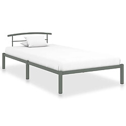 vidaXL Cadre de lit sans matelas gris métal 90x200 cm