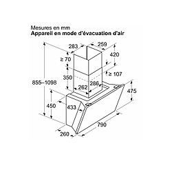 Avis Hotte décorative inclinée 80cm 432m3/h noir - DWK81AN60 - BOSCH