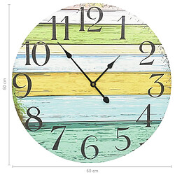 Acheter vidaXL Horloge murale Multicolore 60 cm MDF