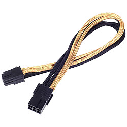 SilverStone SST-PP07-IDE6BG - 25cm 6pin vers PCI-E 6pin Cable d'extension manchonné, noir or