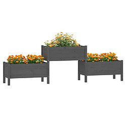 Avis Maison Chic Jardinière,Bac à fleurs - pot de fleur Gris 245,5x44x75 cm Bois massif de pin -GKD80194