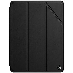 etui en cuir nillkin pour ipad 10.2 2021/2020/2019 housse avec etui de sommeil intelligent rabatterie noir