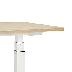 Mes Bureau 160x80x127 cm plateau naturel et métal blanc - ARUBA pas cher