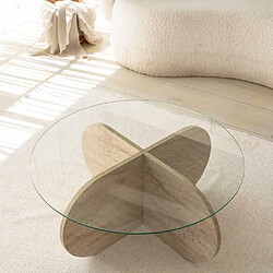 Acheter Hanah Home Table basse en verre Bubble beige travertine.