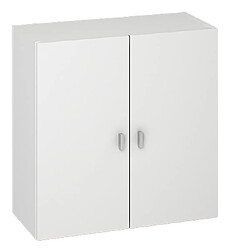 Pegane Meuble haut polyvalent coloris blanc - Hauteur 60 x Longueur 60 x Profondeur 26,5 cm