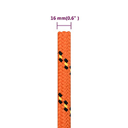 vidaXL Corde de bateau Orange 16 mm 25 m Polypropylène pas cher