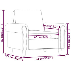 vidaXL Fauteuil Marron 60 cm Velours pas cher