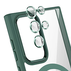 Avizar Coque MagSafe pour Samsung S24 Ultra avec Protection Caméra Verre Vert Foncé