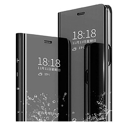 Htdmobiles Housse pour Honor Magic 6 Lite 5G - etui coque portefeuille clear view miroir + film ecran - NOIR