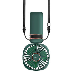 Avis LinQ Mini Ventilateur Portable Réglable 90° Affichage LED Design Rond Vert Foncé