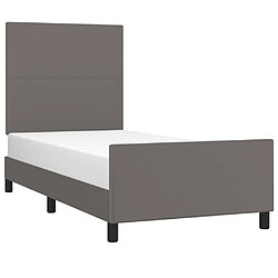 Avis Maison Chic Lit adulte - Cadre Structure de lit avec tête de lit Contemporain Gris 90x200 cm Similicuir -MN96046