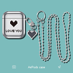 GUPBOO Airpods Coque Housse Étui Protecteur Compatible pour AirPods Pro-Ins pixel amour galvanoplastie fille