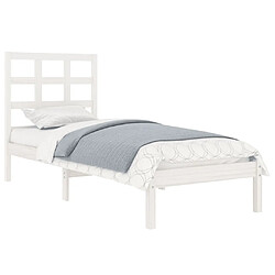 Avis Maison Chic Lit Moderne Chambre - Cadre/structure de lit pour adulte Blanc Bois massif 90x190 cm Simple -MN76779