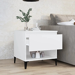 Avis Maison Chic Table d'appoint | Table Basse Blanc 50x46x50 cm Bois d’ingénierie -GKD41466