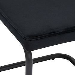 Pegane Lot de 2 chaises en velours coloris noir et pieds coloris chromé noir - L. 49 x P. 57 x H. 83 cm