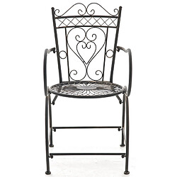 Decoshop26 Lot de 2 chaises de jardin avec accoudoirs balcon terrasse design rustique en métal bronze 10_0002866 pas cher