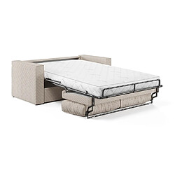 Inside 75 Canapé convertible EXPRESS IBIZA SUPRA 120cm sommier métal matelas mémory DUNLOPILLO® 16 cm velours côtelé zoom perle