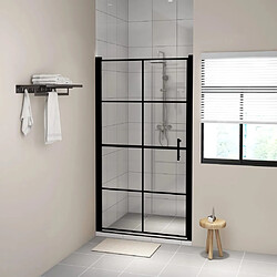 vidaXL Porte de douche verre trempé 100x178 cm noir