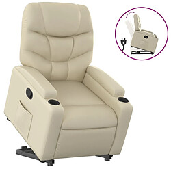 Maison Chic Fauteuil Relax pour salon, Fauteuil inclinable Crème Similicuir -GKD99041