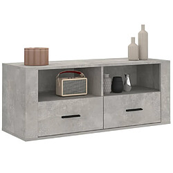 Acheter Maison Chic Meuble TV scandinave - Banc TV pour salon Gris béton 100x35x40 cm Bois d'ingénierie -MN64212