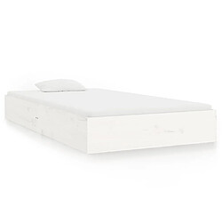 vidaXL Cadre de lit sans matelas blanc bois massif 90x200 cm