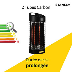 Radiateur électrique rayonnant - Infrarouge - Tubes Carbon - 1200W - Fonction Oscillation - Noir - Stanley