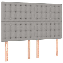 Acheter Maison Chic Tête de lit scandinave à LED,meuble de chambre Gris clair 144x5x118/128 cm Tissu -MN82090