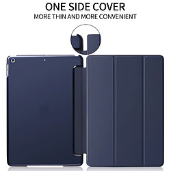 Avis Etui en PU + TPU triple pli bleu foncé pour votre Apple iPad 10.2 (2019)