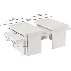 Avis Hanah Home Table basse en aggloméré 110 x 45 x 41,4 cm Sanctuary blanc.