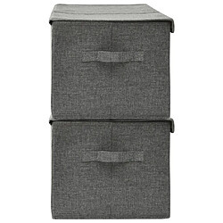 Maison Chic Lot de 2 Boîtes de rangement,Boîtes de stockage Tissu 50x30x25 cm Anthracite -MN332279 pas cher