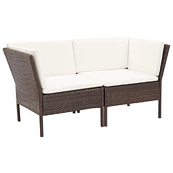 Avis Maison Chic Salon de jardin 6 pcs + coussins - Mobilier/Meubles de jardin - Table et chaises d'extérieur Résine tressée Marron -MN23477