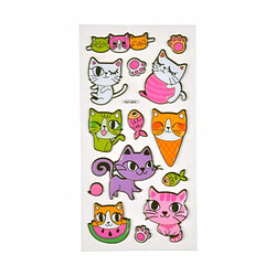 Paris Prix Stickers Effet 3D Chatons 21cm Multicolore