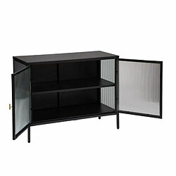 Atmosphera, Createur D'Interieur Buffet Aldir 2 portes en verre Noir - ATMOSPHERA