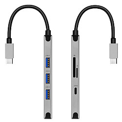 Hub USB-C 6 en 1 3x USB 1x USB-C Power Delivery 100W Entrée SD Micro-SD Swissten