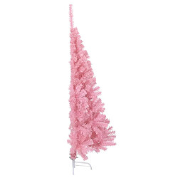 Avis vidaXL Demi sapin de Noël artificiel avec support Rose 150 cm PVC