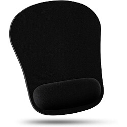 Tapis de souris confortable en mousse à mémoire de forme avec repose-poignet, avec support de poignet et soulagement de la douleur pour ordinateur, ordinateur portable, maison et bureau Base en caoutchouc antidérapant Noir