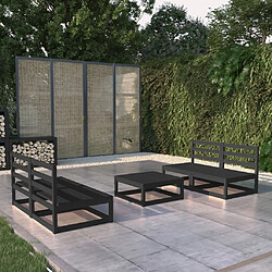 Maison Chic Salon de jardin 5 pcs - Table et chaises d'extérieur - Mobilier/Meubles de jardin Moderne noir bois de pin massif -MN19129