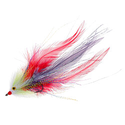 Streamer De Pêche à La Mouche Truite Saumon Arc-en-ciel Vole Rouge D'eau Salée Avec Crochet