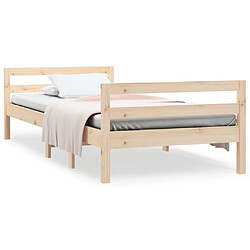 Maison Chic Lit adulte - Lit simple Cadre de lit,Structure du lit Contemporain 90x190 cm Bois de pin massif -MN37454