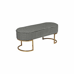 Paris Prix Banc Design en Velours Athea 105cm Noir & Blanc