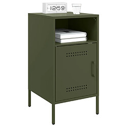 Acheter vidaXL Table de chevet vert olive 36x39x68 cm acier